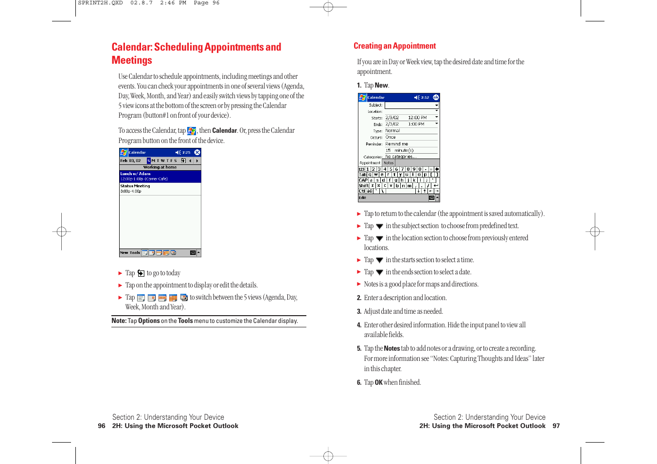 Calendar: scheduling appointments and meetings | Toshiba 2032SP User Manual | Page 53 / 106