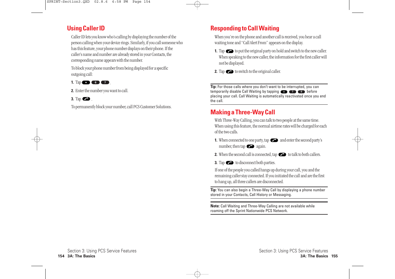 Responding to call waiting, Making a three-way call, Using caller id | Toshiba 2032SP User Manual | Page 82 / 106