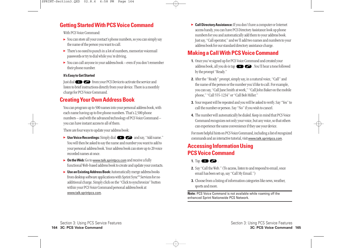 Making a call with pcs voice command, Accessing information using pcs voice command, Getting started with pcs voice command | Creating your own address book | Toshiba 2032SP User Manual | Page 87 / 106