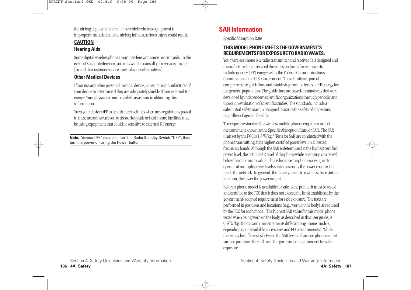 Sar information | Toshiba 2032SP User Manual | Page 98 / 106