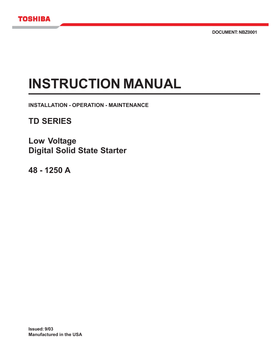 Toshiba 48-1250 A User Manual | 28 pages