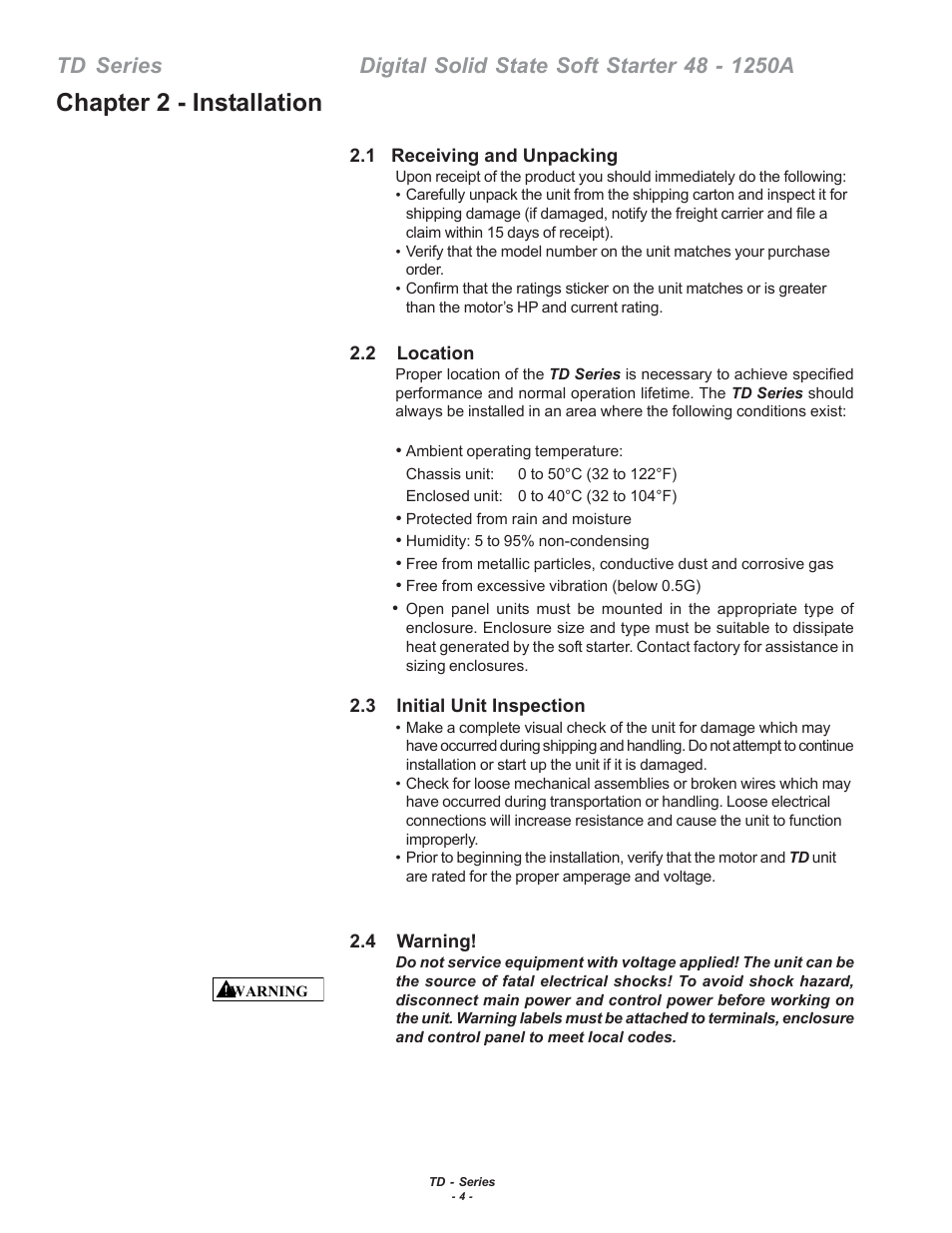 Chapter 2 - installation | Toshiba 48-1250 A User Manual | Page 10 / 28