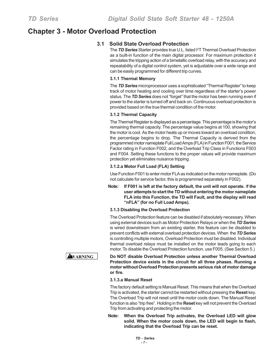 Chapter 3 - motor overload protection | Toshiba 48-1250 A User Manual | Page 13 / 28