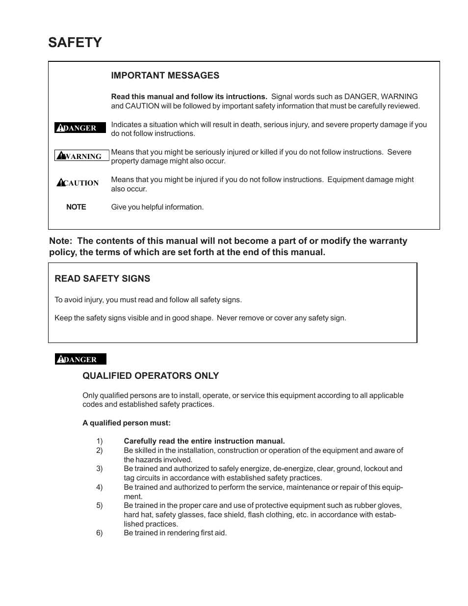 Safety | Toshiba 48-1250 A User Manual | Page 4 / 28