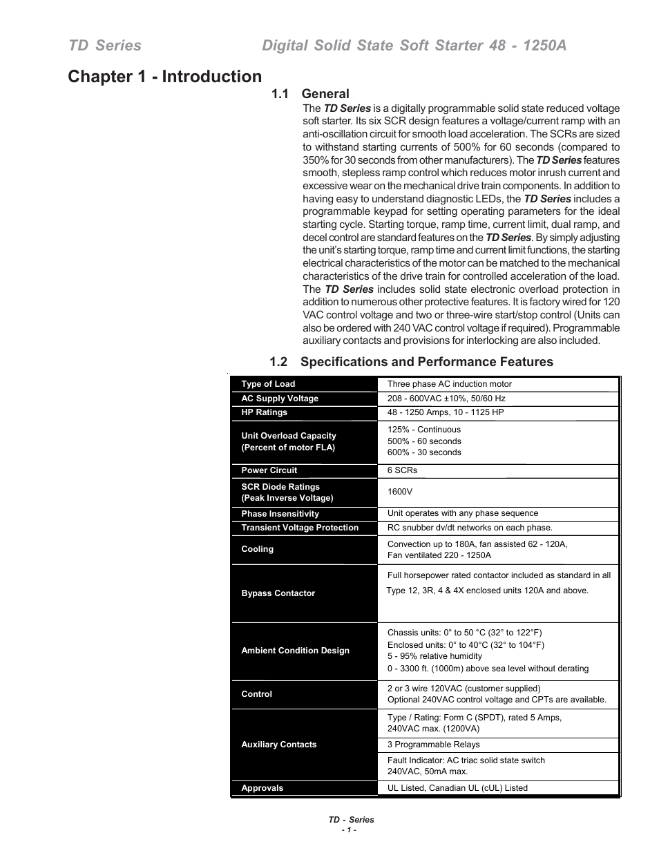 Chapter 1 - introduction, 1 general, 2 specifications and performance features | Toshiba 48-1250 A User Manual | Page 7 / 28