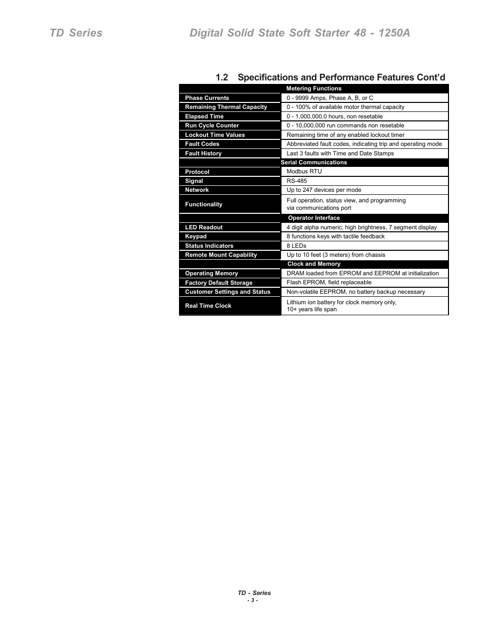 2 specifications and performance features cont’d | Toshiba 48-1250 A User Manual | Page 9 / 28