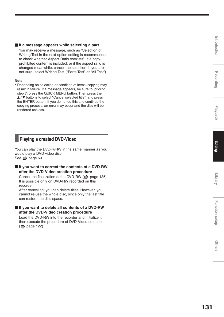 Playing a created dvd-video | Toshiba RD-XS32SU User Manual | Page 131 / 179