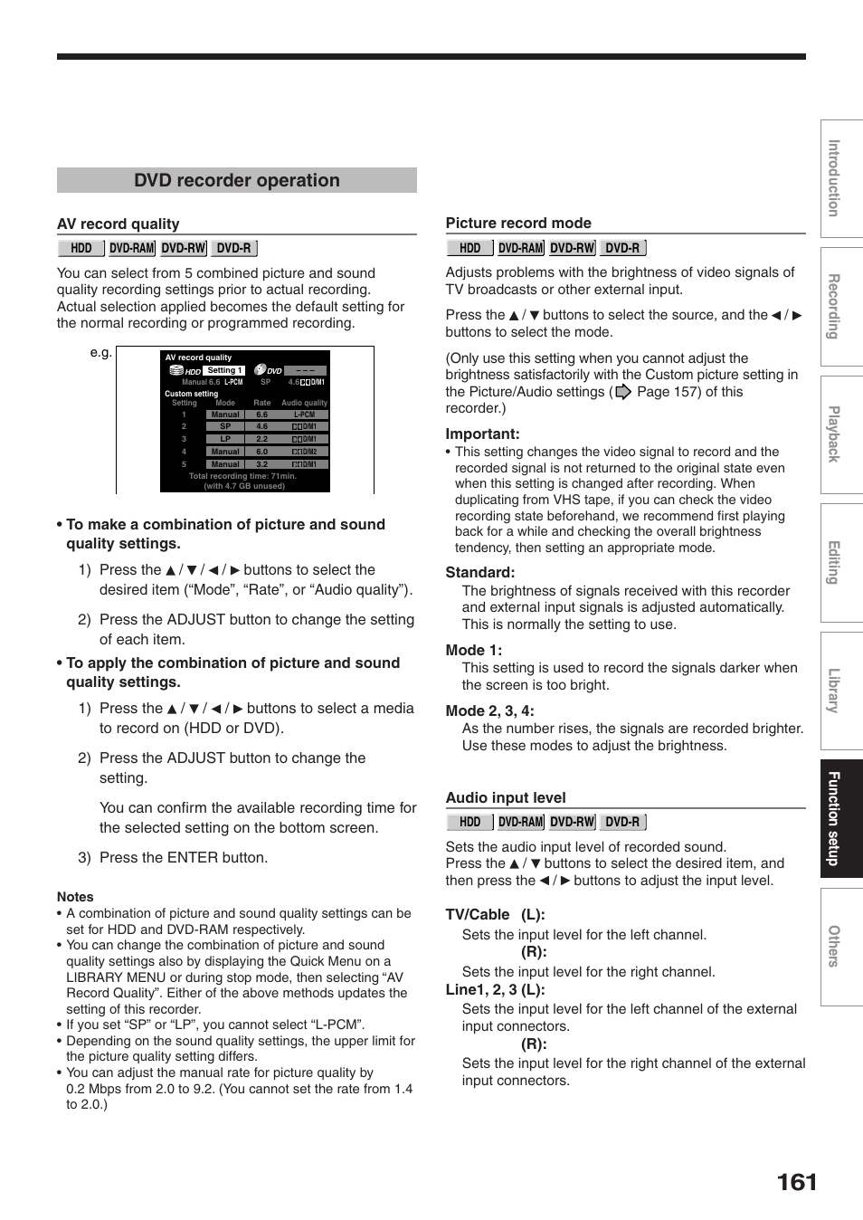 Dvd recorder operation | Toshiba RD-XS32SU User Manual | Page 161 / 179