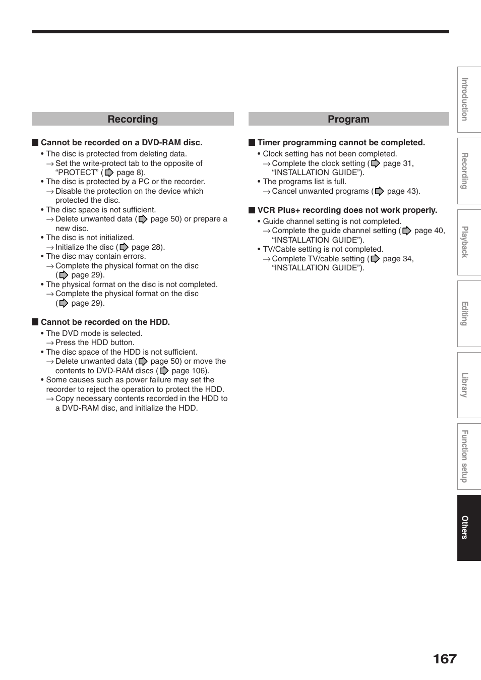 Program, Recording | Toshiba RD-XS32SU User Manual | Page 167 / 179