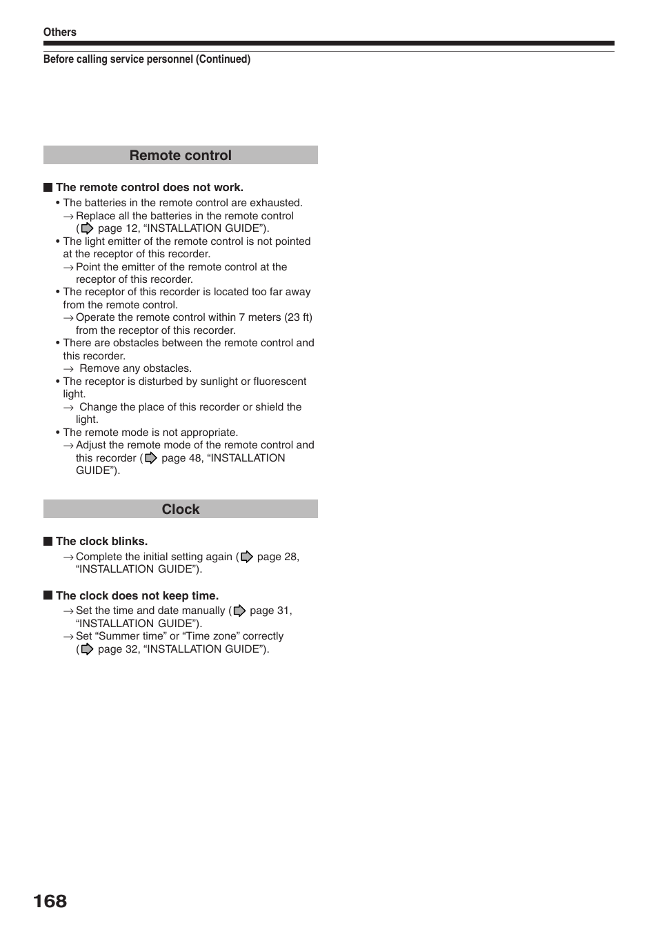 Remote control, Clock | Toshiba RD-XS32SU User Manual | Page 168 / 179