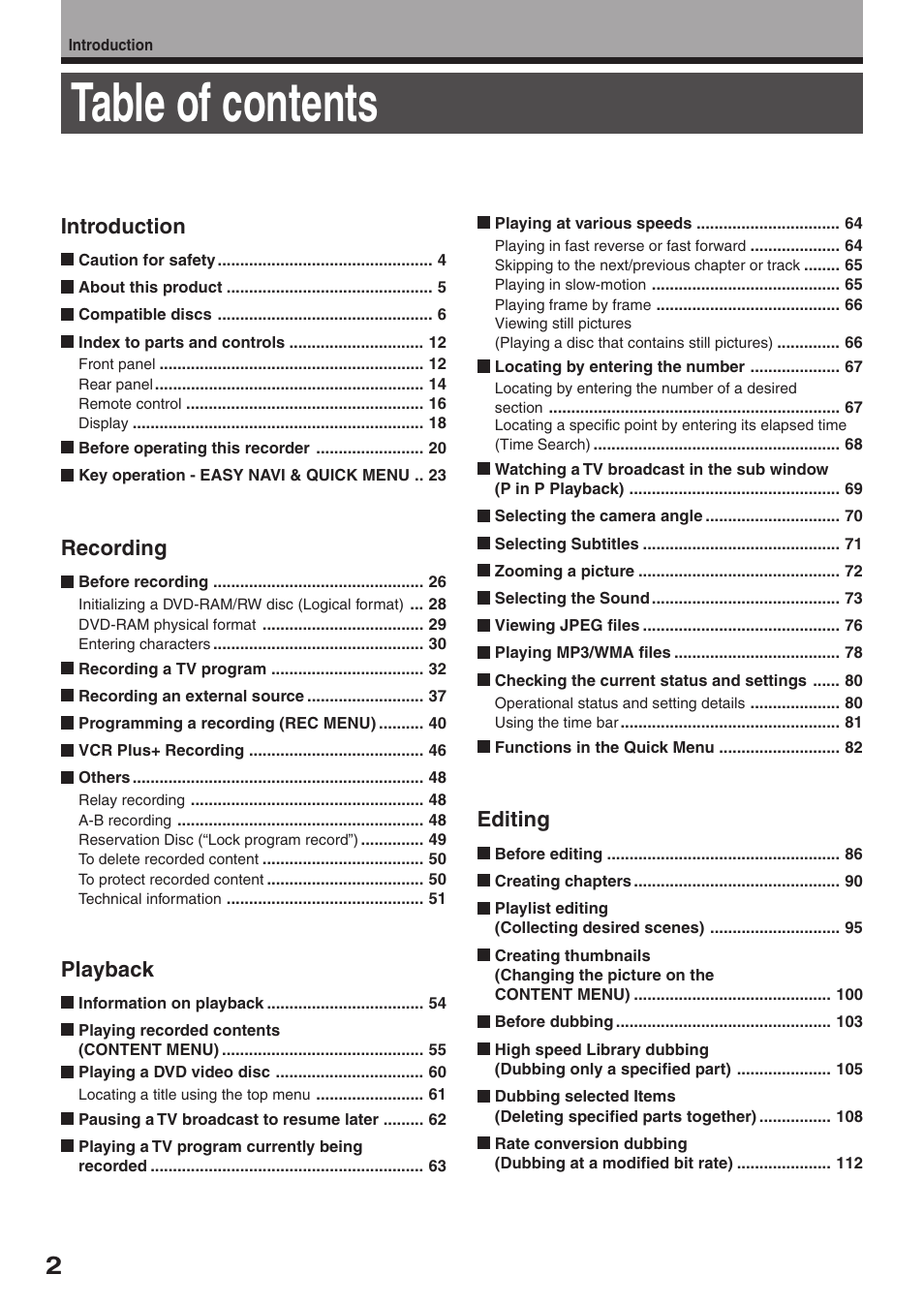 Toshiba RD-XS32SU User Manual | Page 2 / 179