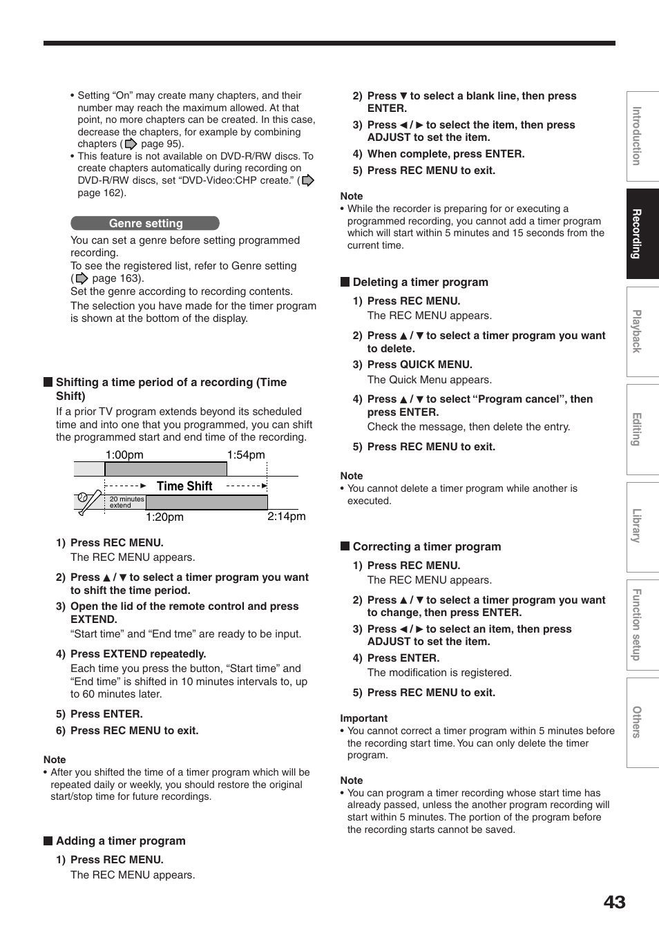 Toshiba RD-XS32SU User Manual | Page 43 / 179