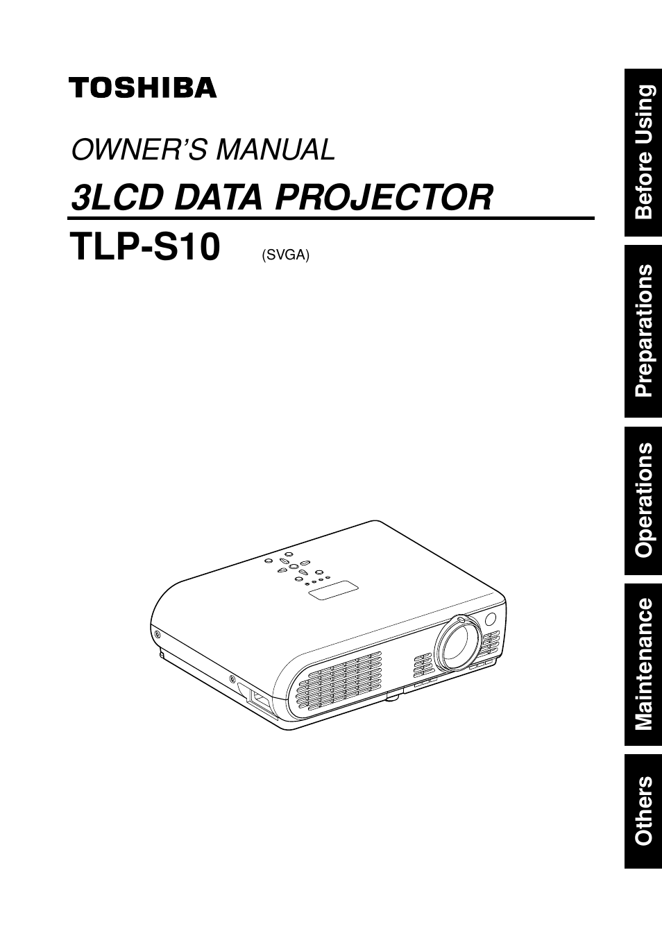 Toshiba TLP-S10 User Manual | 22 pages