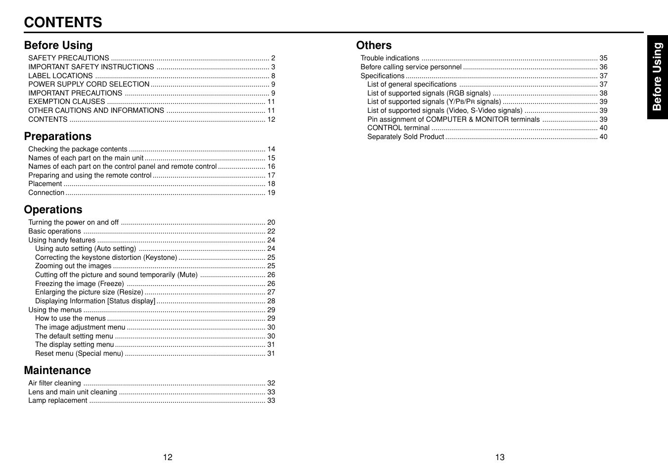 Toshiba TLP-S10 User Manual | Page 7 / 22