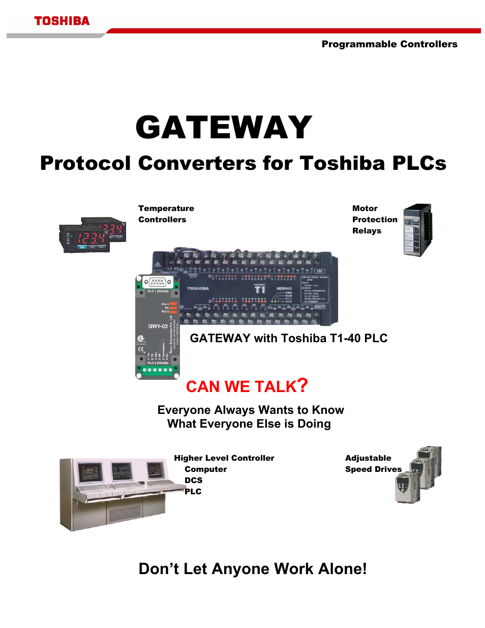 Toshiba T1-40 PLC User Manual | 4 pages