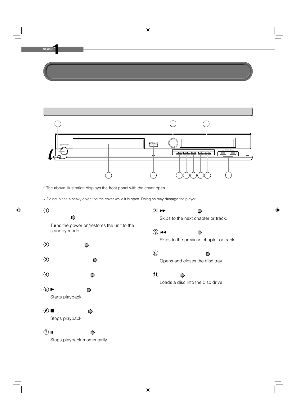 Index to parts and controls | Toshiba HD-EP10 User Manual | Page 12 / 72
