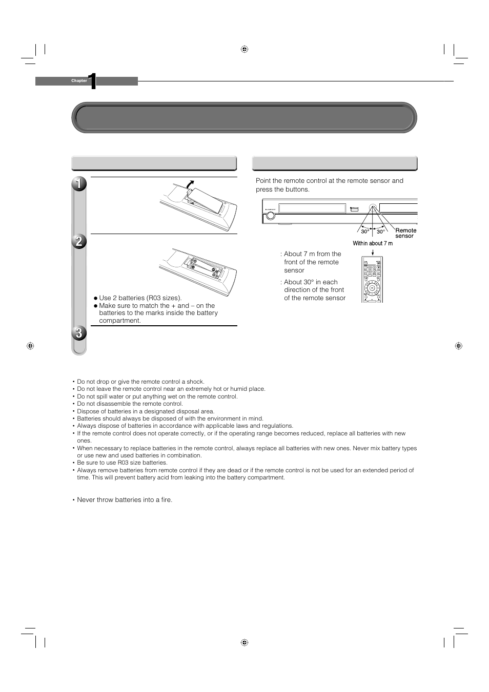 Preparation of the remote control | Toshiba HD-EP10 User Manual | Page 16 / 72