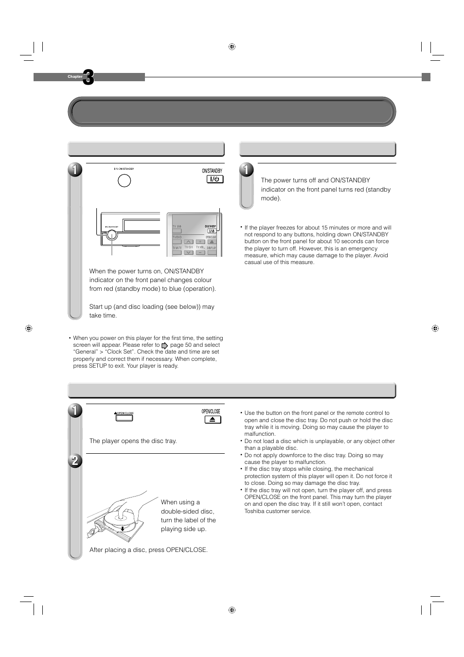 Powering on/loading a disc | Toshiba HD-EP10 User Manual | Page 30 / 72
