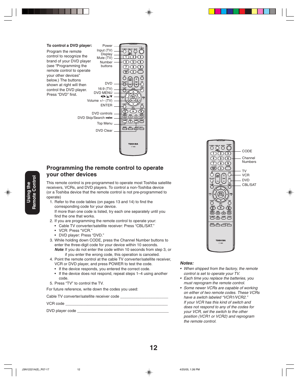 Toshiba 27AFX55 User Manual | Page 12 / 32