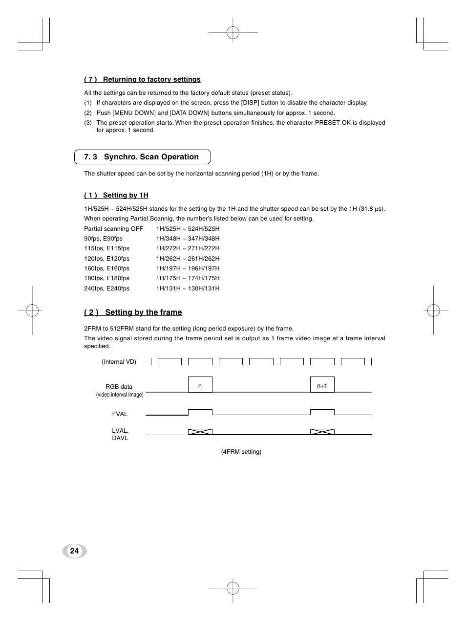 24 7. 3 synchro. scan operation, 2 ) setting by the frame | Toshiba IK-TF5U User Manual | Page 24 / 36