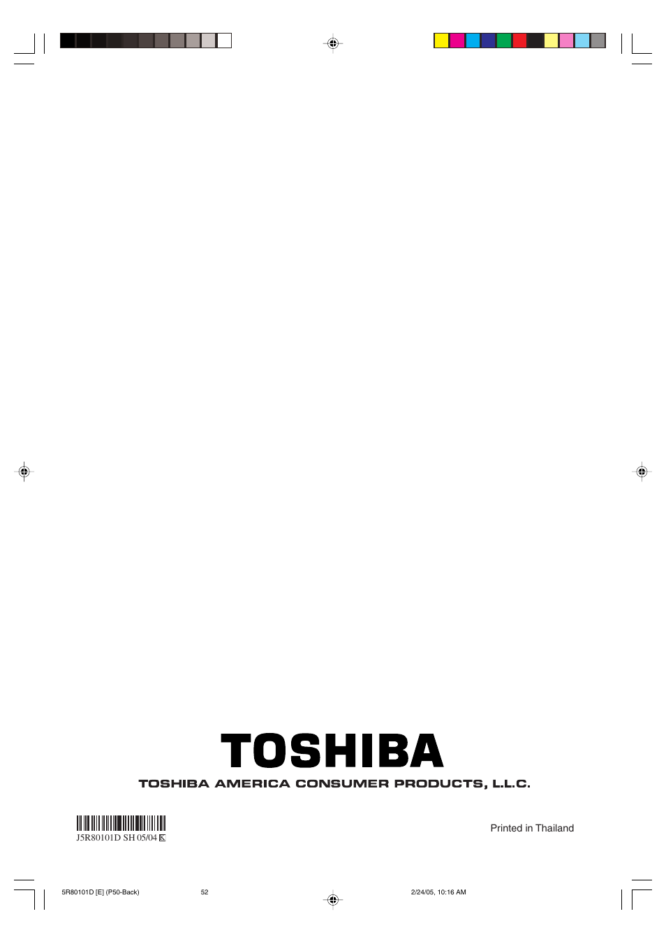 Toshiba MD13Q41 User Manual | Page 52 / 52