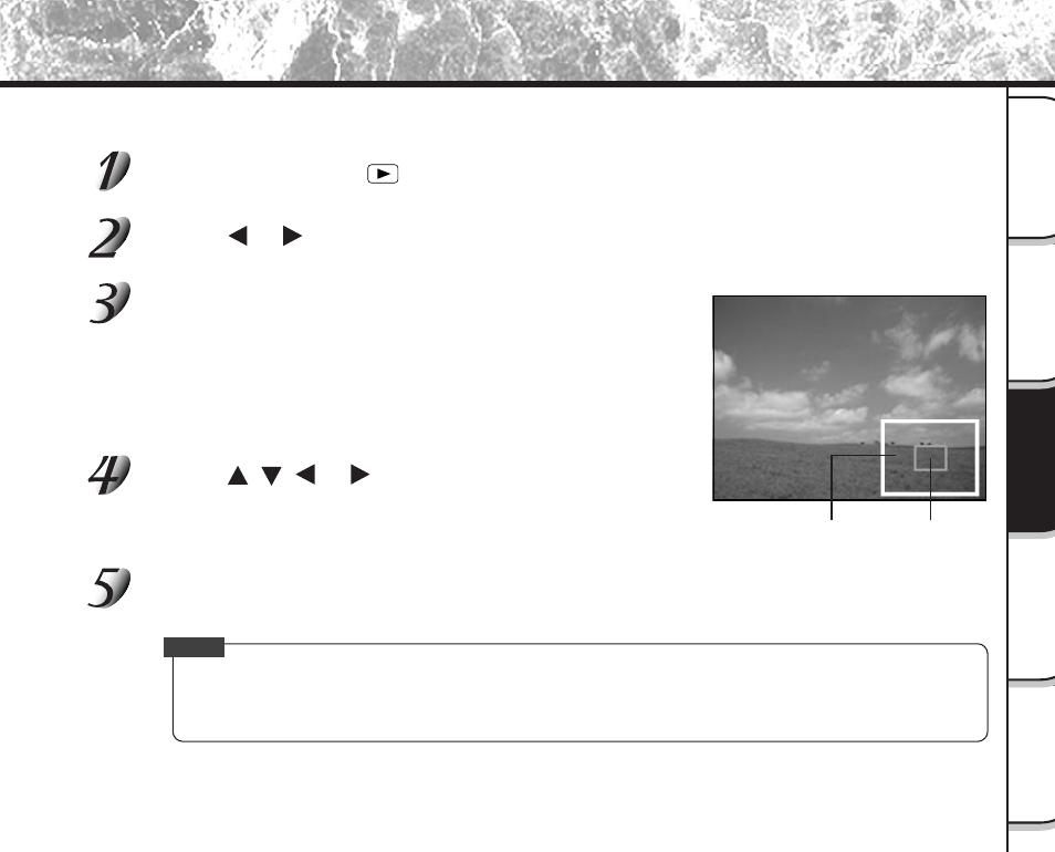 Enlarging photographed images (zoom playback) | Toshiba PDR-M61 User Manual | Page 65 / 109