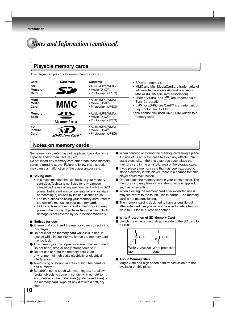 Toshiba SD-P1850SN User Manual | Page 10 / 72