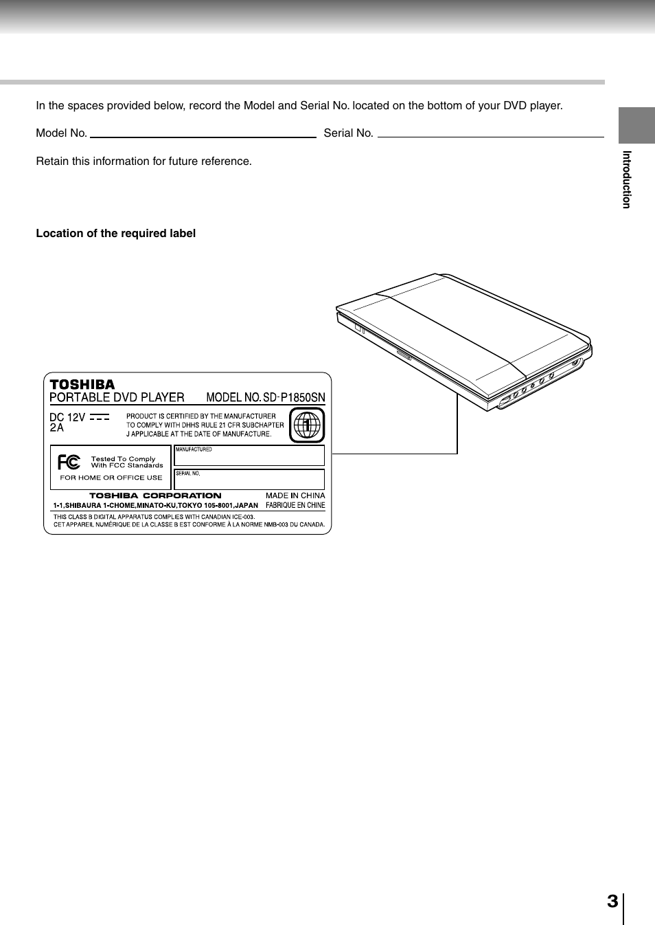 Toshiba SD-P1850SN User Manual | Page 3 / 72