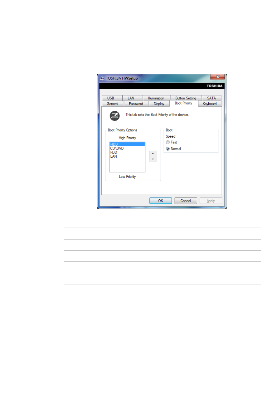 Boot priority boot priority options | Toshiba SATELLITE A660D User Manual | Page 165 / 234