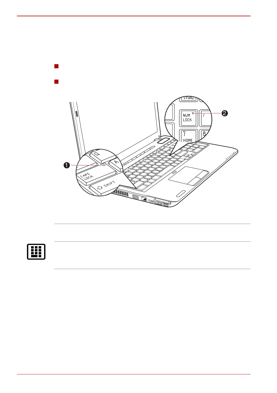 Keyboard indicators | Toshiba SATELLITE A660D User Manual | Page 48 / 234