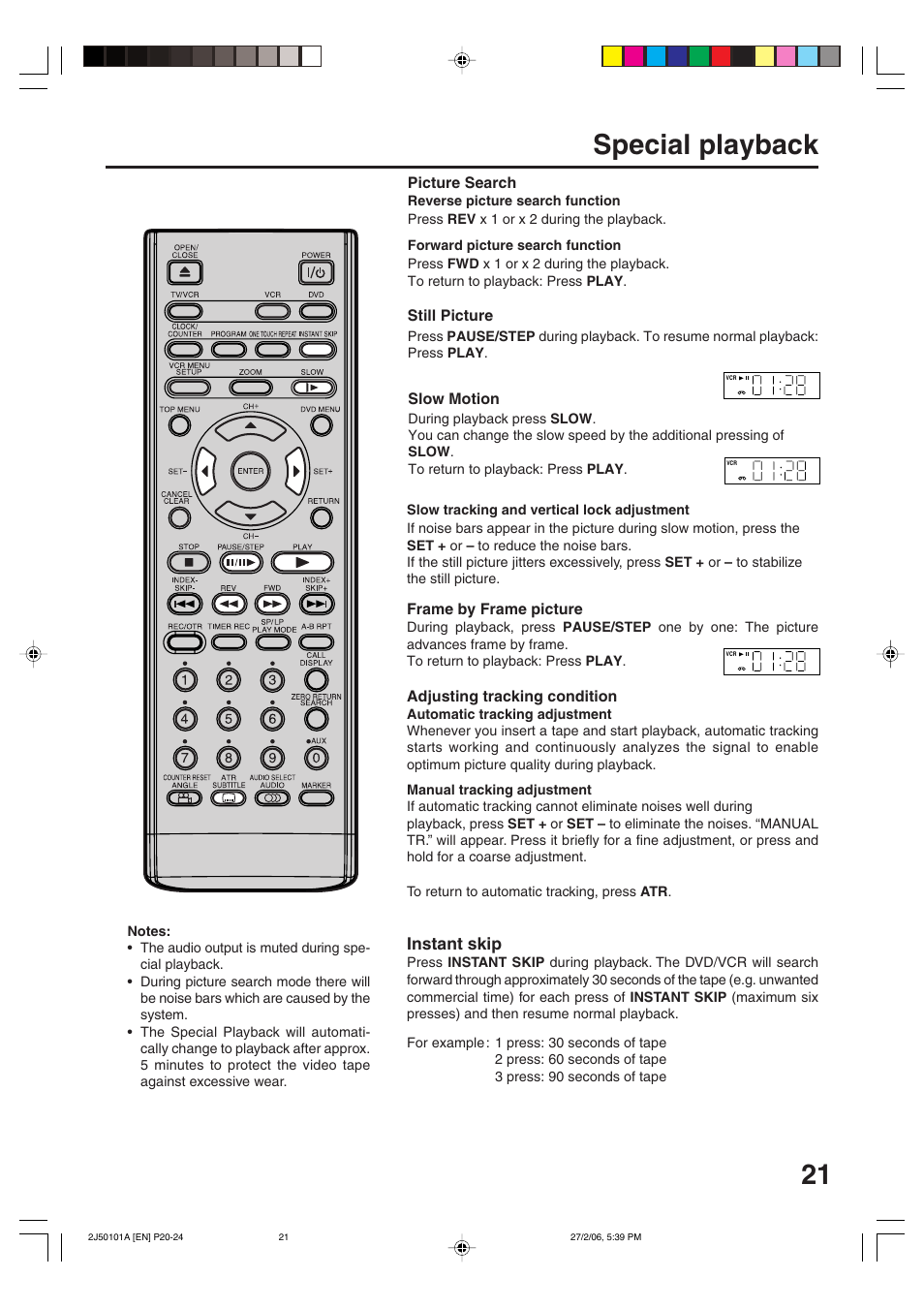 21 special playback | Toshiba SD-37VBSB User Manual | Page 21 / 60