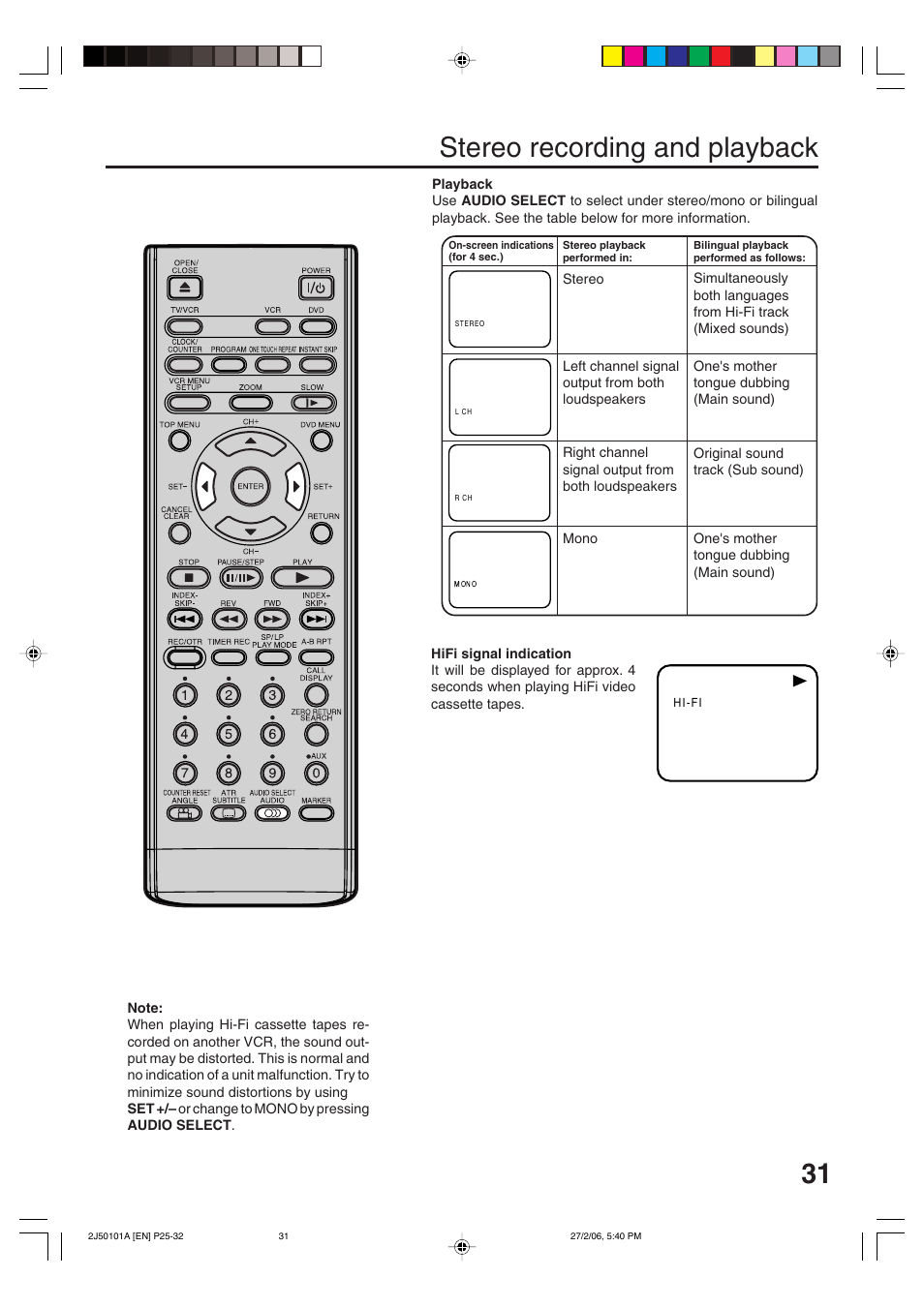 31 stereo recording and playback | Toshiba SD-37VBSB User Manual | Page 31 / 60