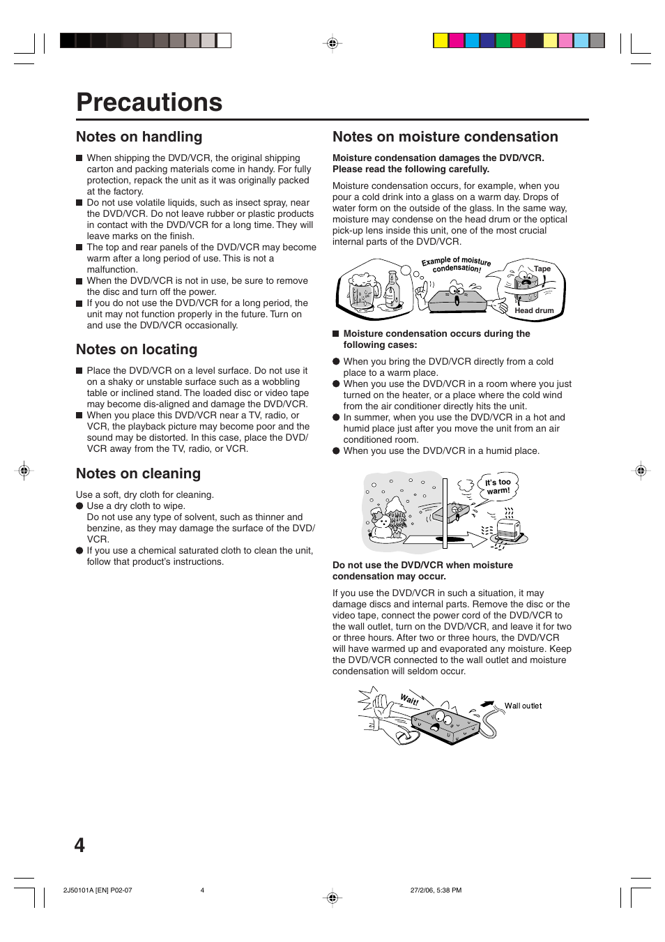 Precautions | Toshiba SD-37VBSB User Manual | Page 4 / 60