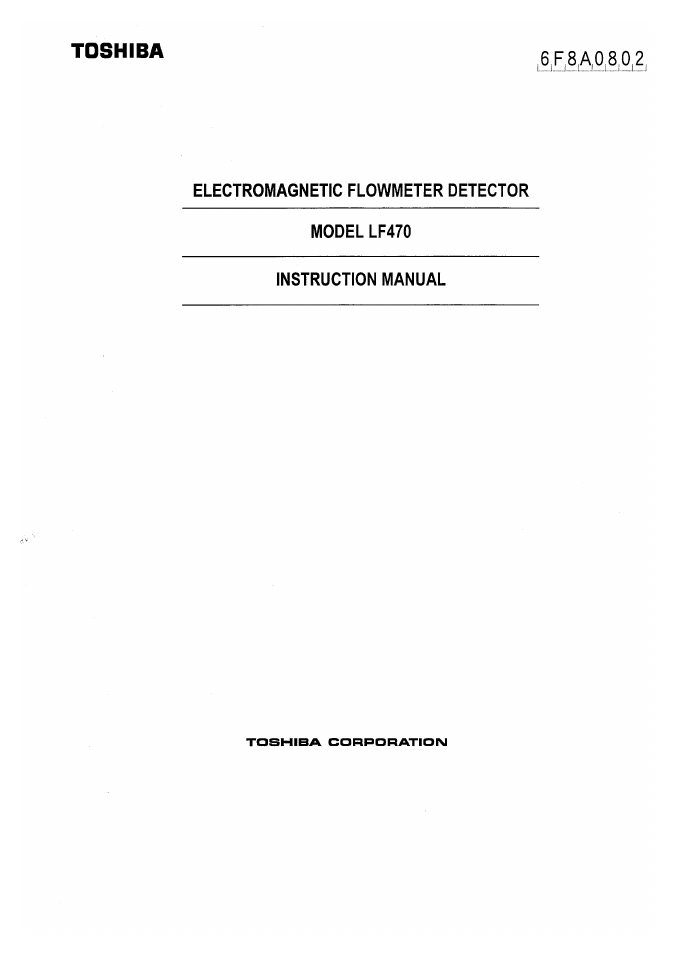 Toshiba LF470 User Manual | 39 pages