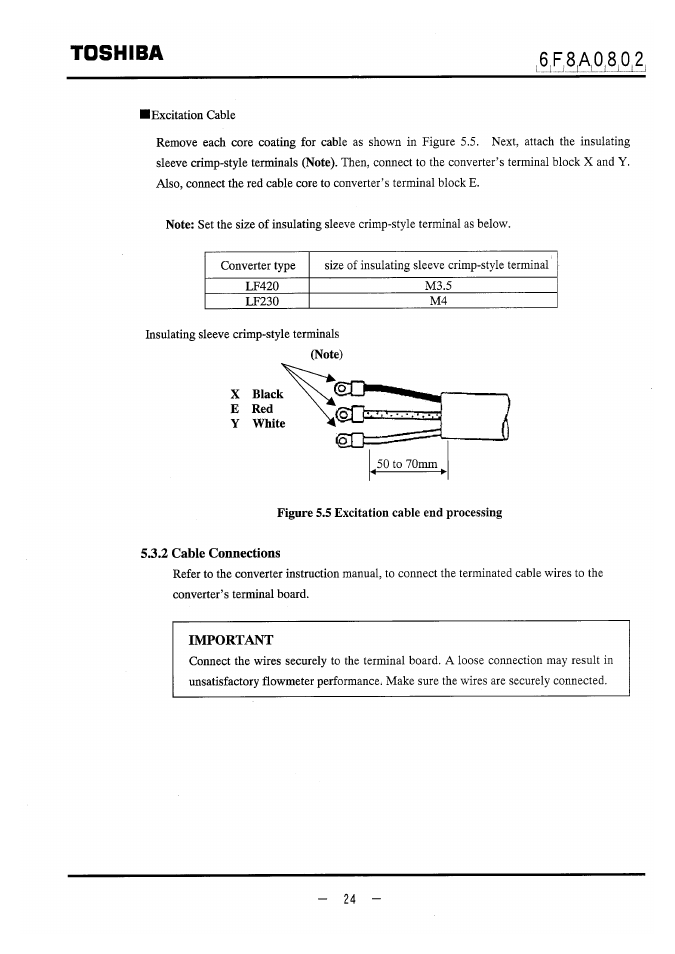 Important, Toshiba | Toshiba LF470 User Manual | Page 25 / 39