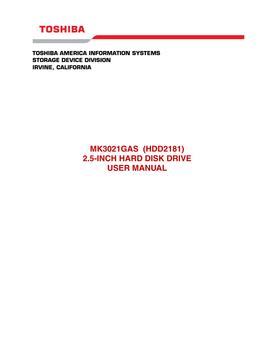 Toshiba MK3021GAS User Manual | 11 pages