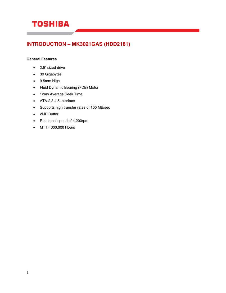 Toshiba MK3021GAS User Manual | Page 3 / 11