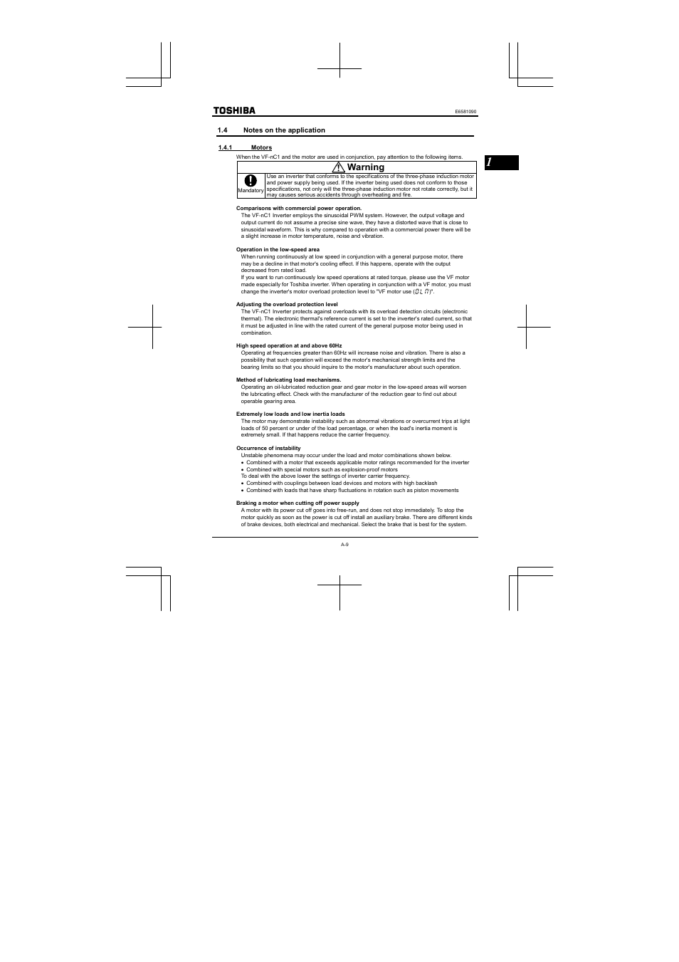 Warning | Toshiba VF-nC1 User Manual | Page 18 / 143