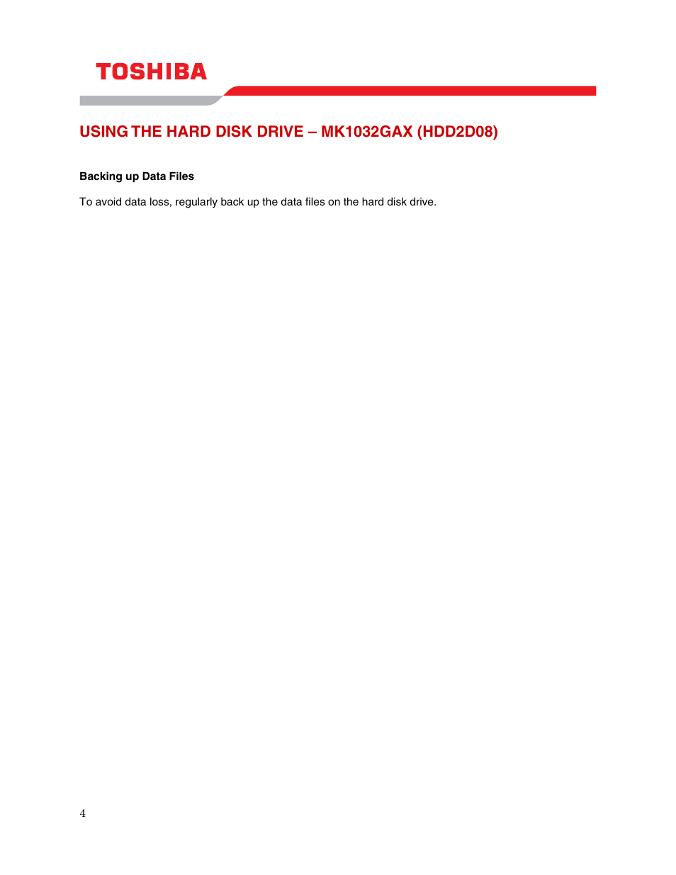 Toshiba MK1032GAX User Manual | Page 6 / 11
