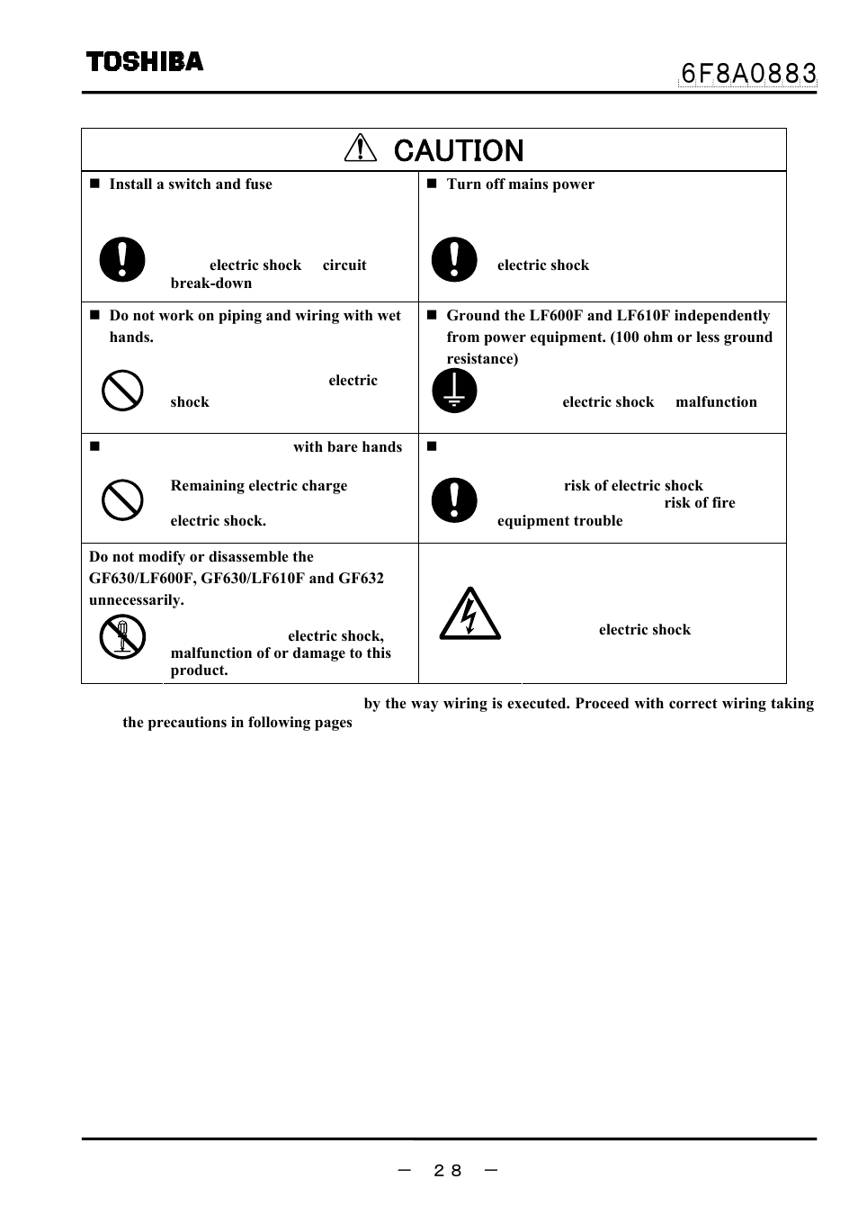 Caution | Toshiba GF632 User Manual | Page 29 / 56