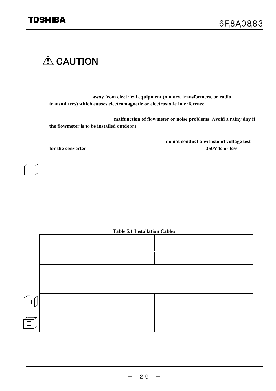 Caution, 1 cables | Toshiba GF632 User Manual | Page 30 / 56