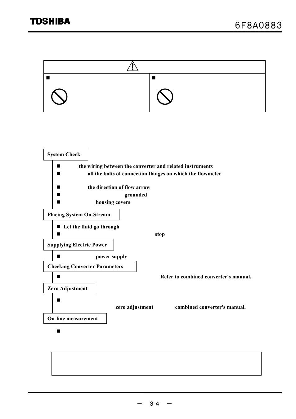 Operation, Caution, Preparatory check | Toshiba GF632 User Manual | Page 35 / 56