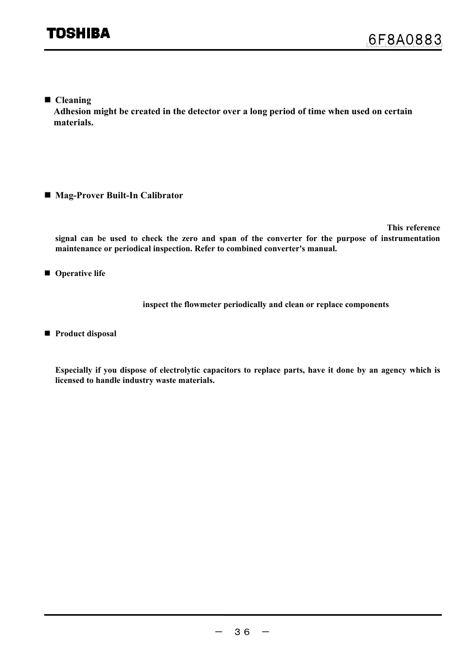 1 maintenance | Toshiba GF632 User Manual | Page 37 / 56