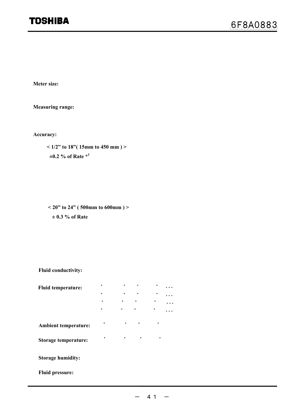 Specifications, 1 specifications | Toshiba GF632 User Manual | Page 42 / 56