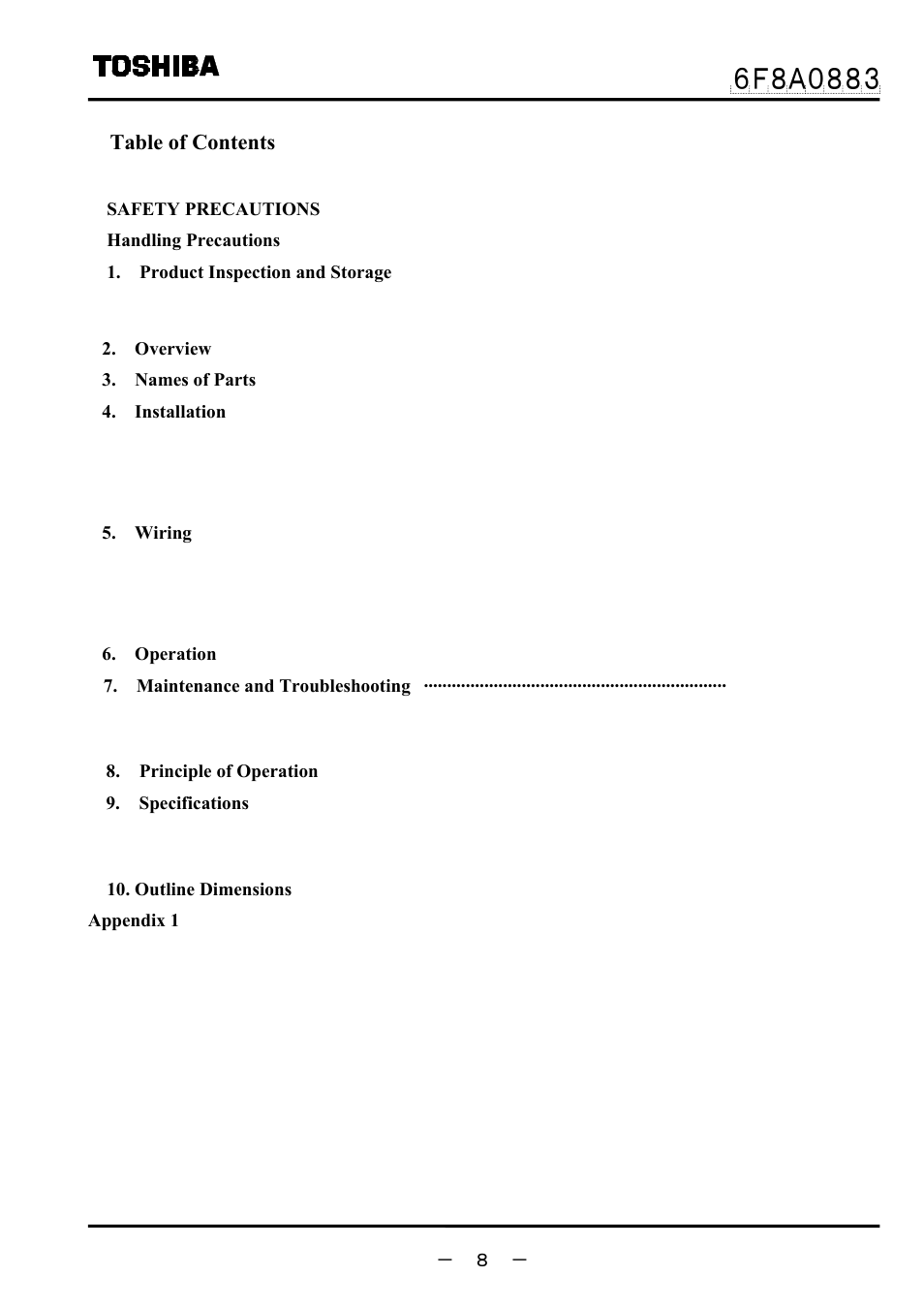 Toshiba GF632 User Manual | Page 9 / 56