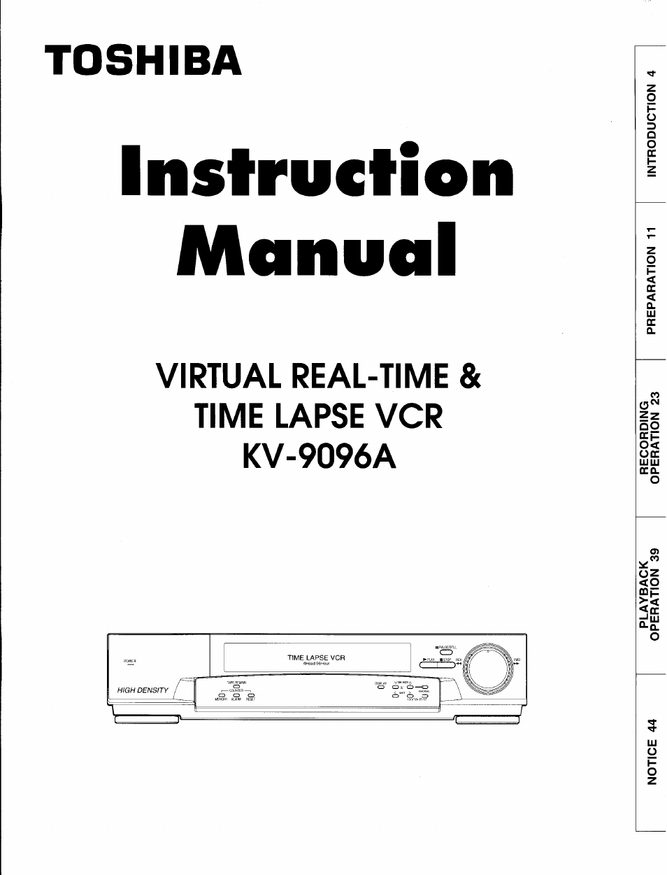 Toshiba KV-9096A User Manual | 52 pages