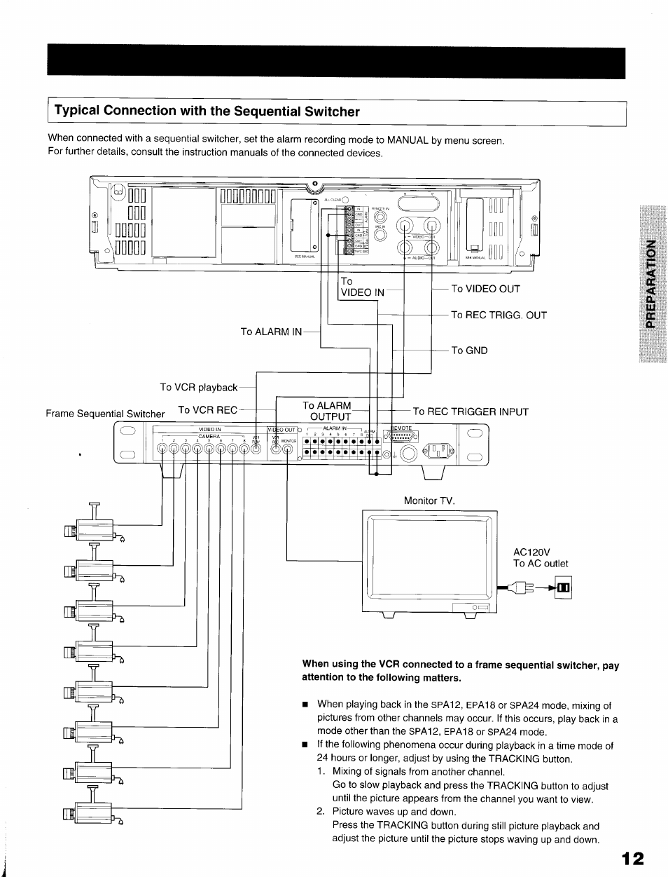 Typical connection with the sequential switcher | Toshiba KV-9096A User Manual | Page 13 / 52