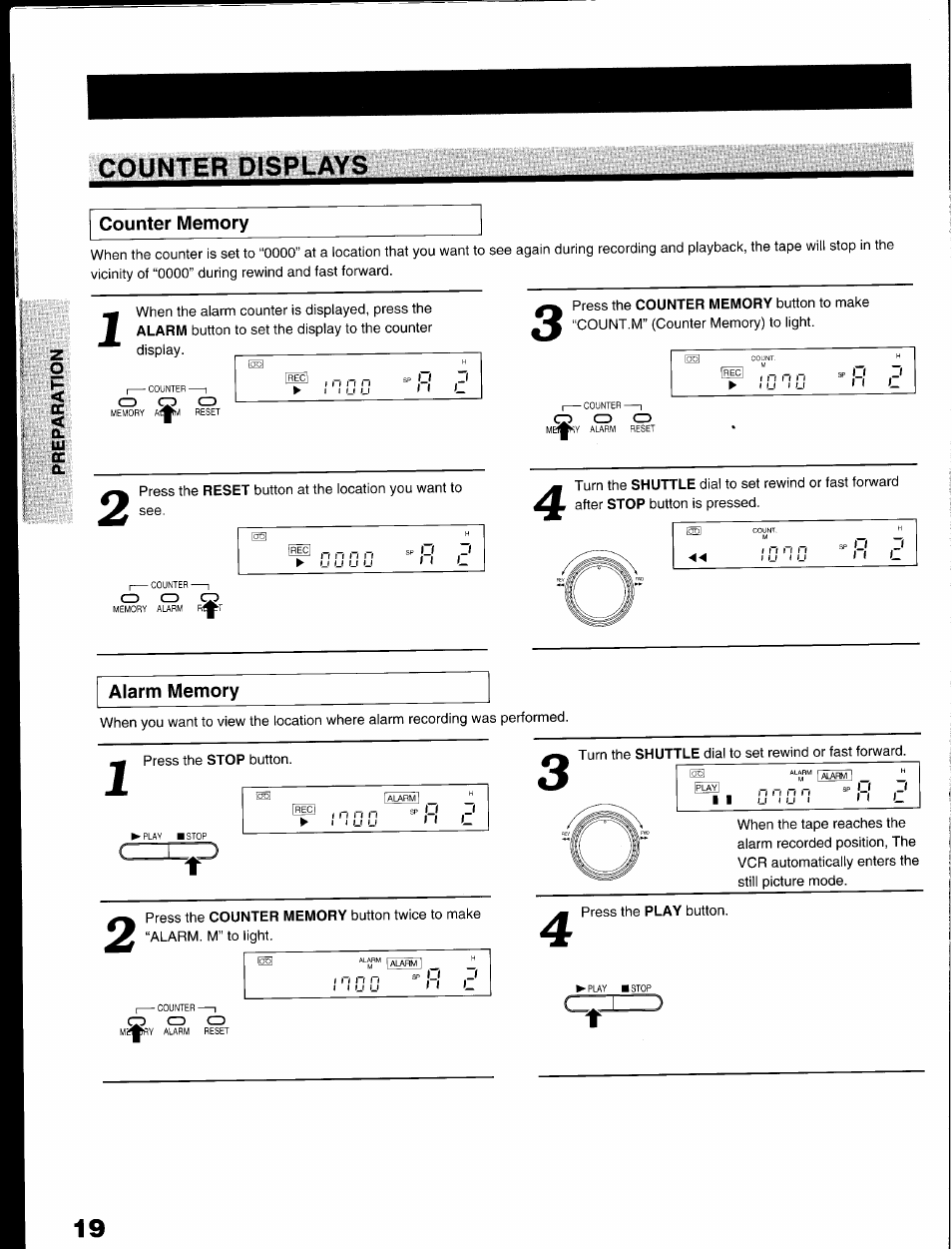 Counter displays | Toshiba KV-9096A User Manual | Page 20 / 52