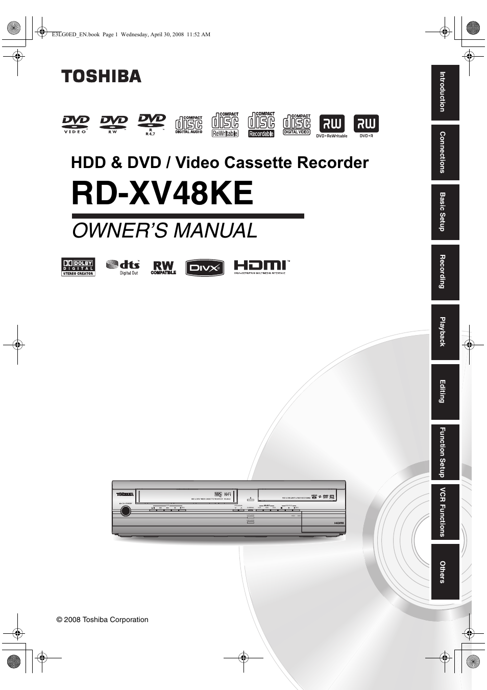 Toshiba RD-XV48KE User Manual | 92 pages