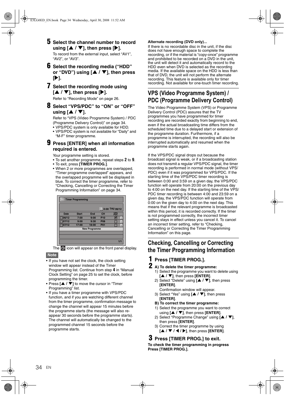 Toshiba RD-XV48KE User Manual | Page 34 / 92